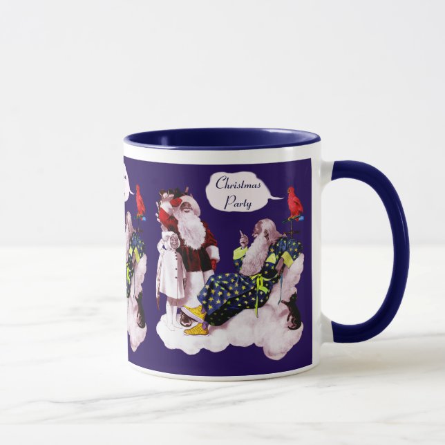 SANTA CLAUS ,LITTLE ANGEL & MERLIN Christmas Party Mug (Right)