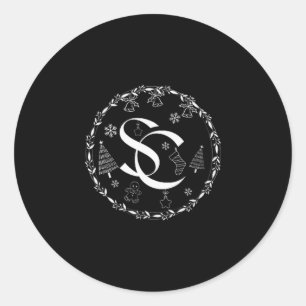 Santa Claus Logo Design Classic Round Sticker