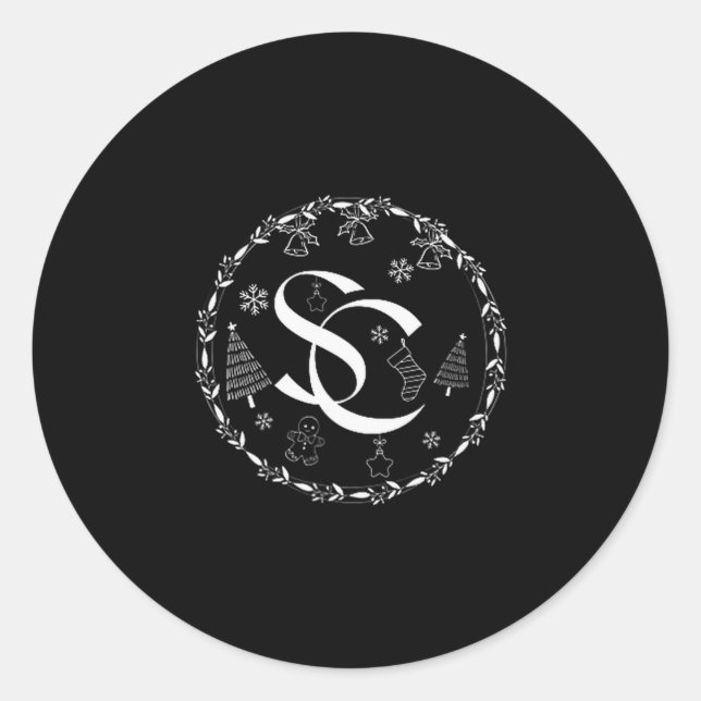 Santa Claus Logo Design  Classic Round Sticker (Front)