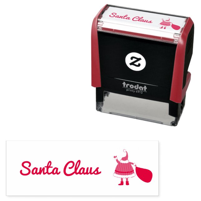 Santa Claus Logo Faux Signature for Christmas Self-inking Stamp (In Situ)