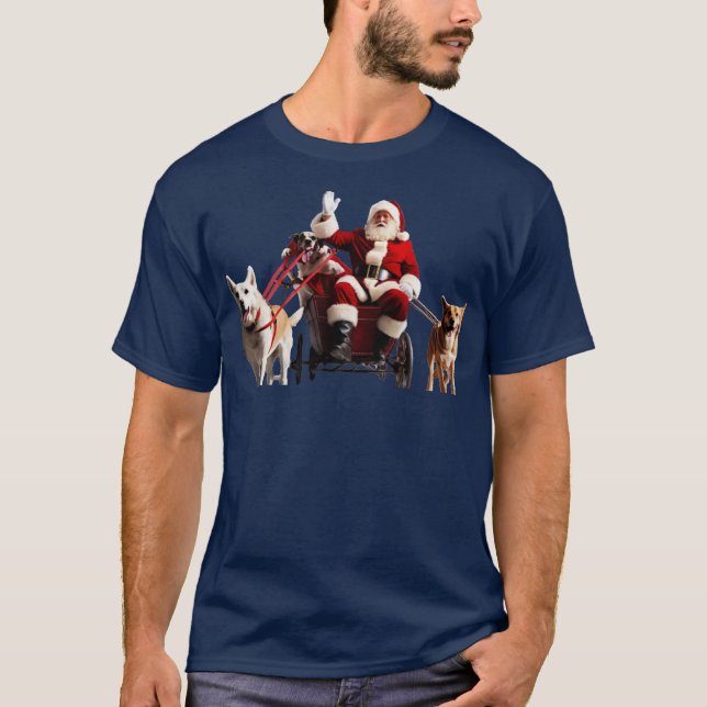 Santa Claus loves dogs T-Shirt (Front)