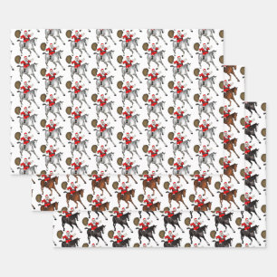 Santa Claus Loves Horses Wrapping Paper Sheet