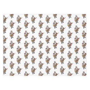 Santa Claus Loves Playing Accoustic Guitar Tablecloth