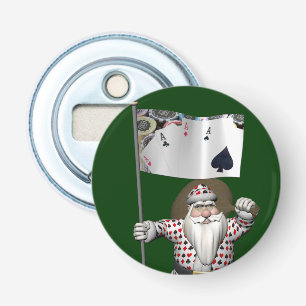 Santa Claus Loves Playing  Poker Bottle Opener