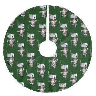 Santa Claus Loves Playing Poker Brushed Polyester Tree Skirt