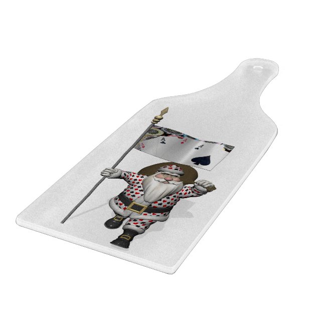Santa Claus Loves Playing  Poker Cutting Board (Corner)