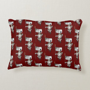Santa Claus Loves Playing Poker Decorative Cushion