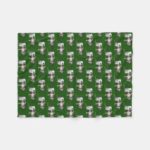 Santa Claus Loves Playing  Poker Fleece Blanket