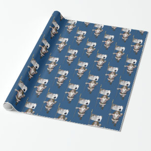Santa Claus Loves Playing Poker Wrapping Paper