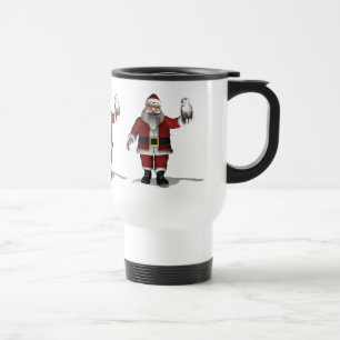 Santa Claus Loves Snowy Owl Travel Mug