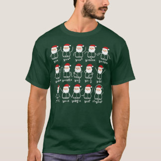 Santa Claus Math Stick Figures Funny Christmas Mat T-Shirt