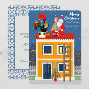 Santa Claus meets the Portuguese Rooster Card