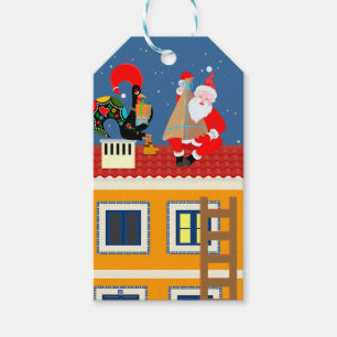 Santa Claus meets the Portuguese Rooster Gift Tags