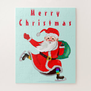 Santa Claus - Merry Christmas - Add Your Text/Name Jigsaw Puzzle