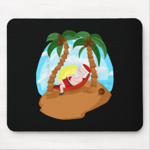 Santa Claus Merry Christmas Beaches Palm Tree Trip Mouse Mat