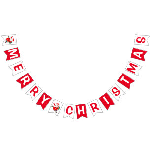 Santa Claus Merry Christmas Bunting Flags