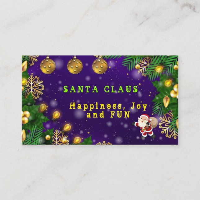Santa Claus Merry Christmas Business Card (Front)
