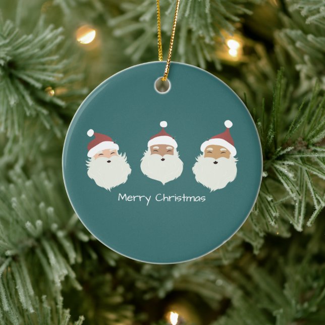 Santa Claus Merry Christmas  Ceramic Tree Decoration (Tree)