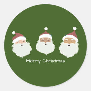 Santa Claus Merry Christmas  Classic Round Sticker