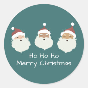 Santa Claus Merry Christmas Classic Round Sticker