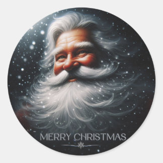 Santa Claus Merry Christmas Classic Round Sticker