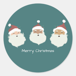 Santa Claus Merry Christmas Classic Round Sticker