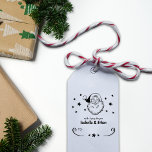 Santa Claus Merry Christmas, Couple Tag Rubber Stamp<br><div class="desc">This "merry christmas" tag features santa claus with couple names.</div>