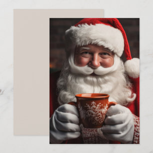 Santa Claus Merry Christmas Flat Holiday Cards
