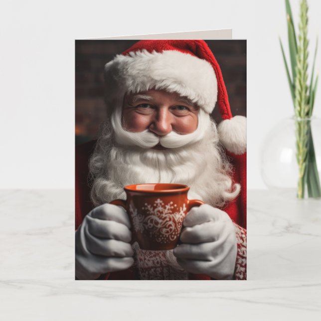 Santa Claus Merry Christmas Flat Holiday Cards (Front)