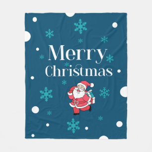 Santa Claus Merry Christmas Fleece Blanket