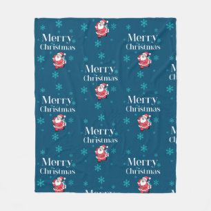 Santa Claus Merry Christmas Fleece Blanket