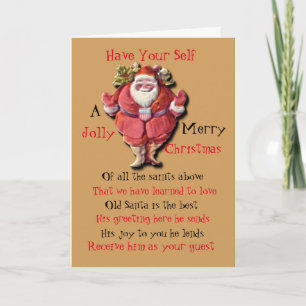 Santa Claus Merry Christmas Holiday Card