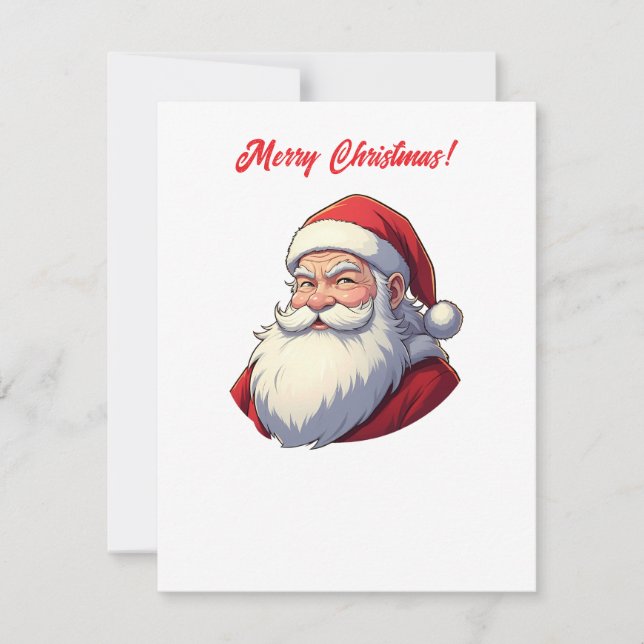 Santa Claus Merry Christmas Holiday Card (Front)
