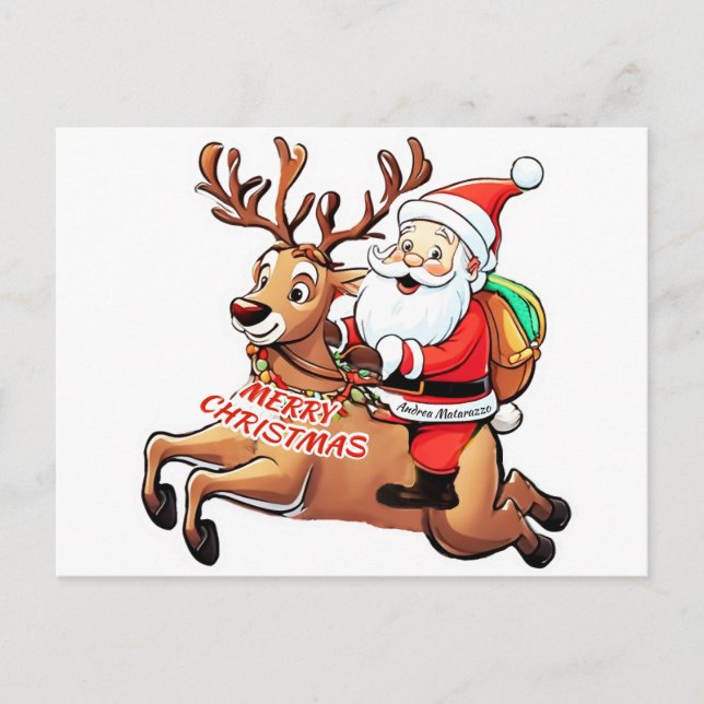 Santa Claus Merry Christmas Holiday Postcard (Front)