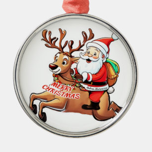Santa Claus Merry Christmas Metal Tree Decoration