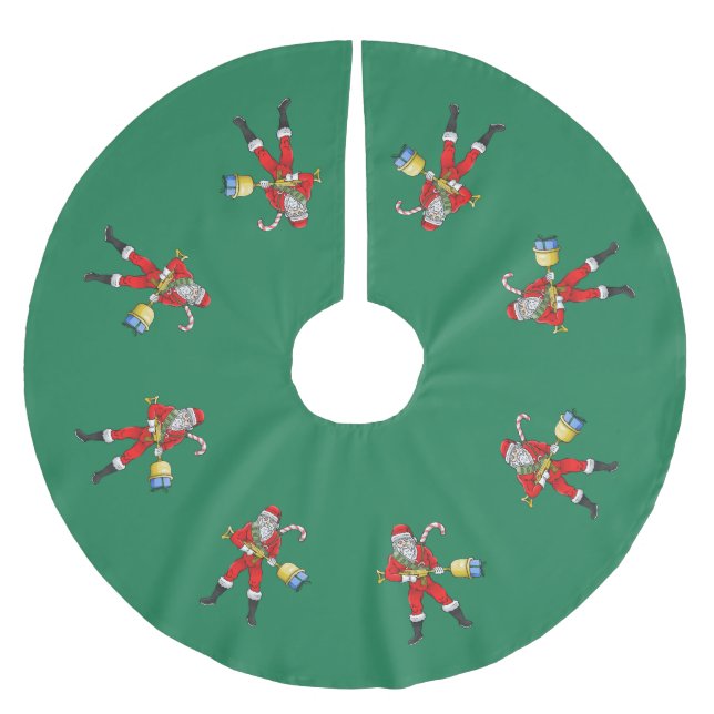 Santa Claus Merry Christmas Part 2 Brushed Polyester Tree Skirt (Front)