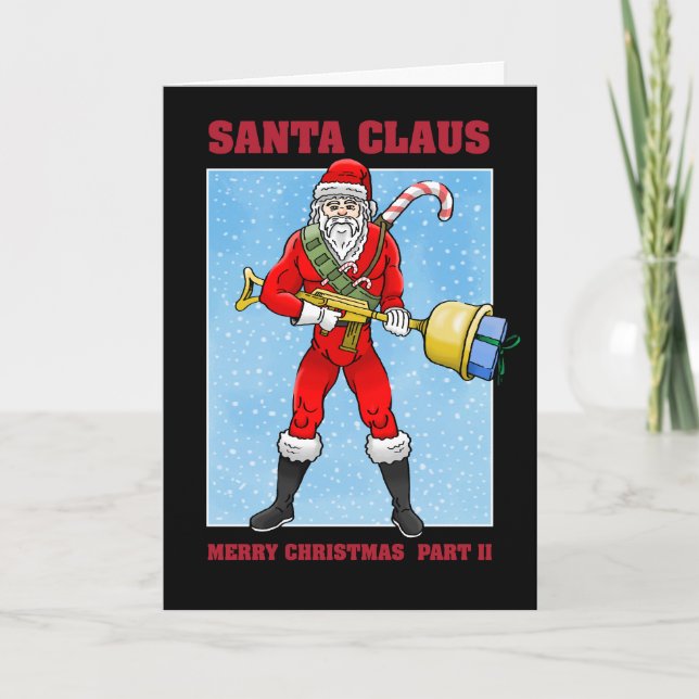 Santa Claus Merry Christmas Part 2 Christmas Card (Front)