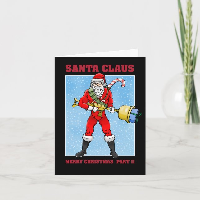 Santa Claus Merry Christmas Part 2 Christmas Card (Front)