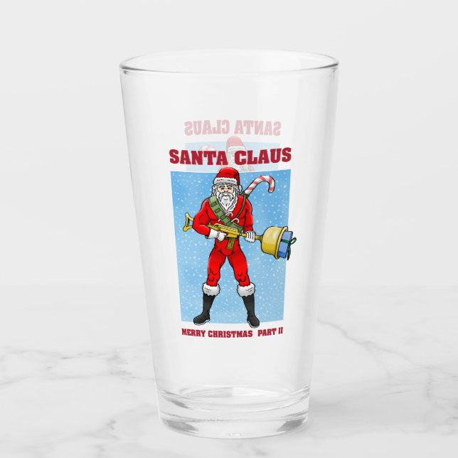 Santa Claus Merry Christmas Part 2 Glass (Front)