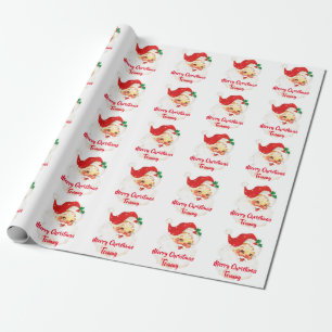 Santa Claus Merry Christmas Personalised Wrapping Paper