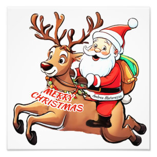Santa Claus Merry Christmas Photo Print