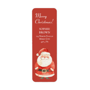Santa Claus Merry Christmas Red Return Address