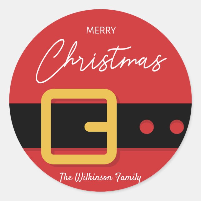Santa Claus Merry Christmas Sticker - Customisable (Front)