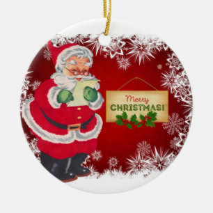 Santa Claus Merry Christmas Tree Ceramic Tree Decoration