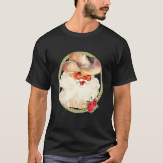 Santa Claus Merry Christmas Western Country Cowboy T-Shirt