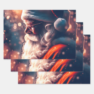 Santa Claus Merry Christmas Wrapping Paper Sheet