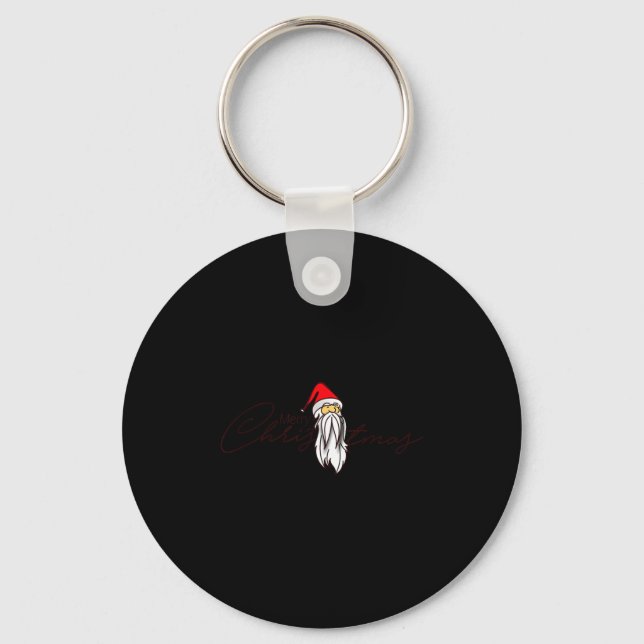 Santa Claus Merry Xmas Merry Christmas Happy New Y Key Ring (Front)