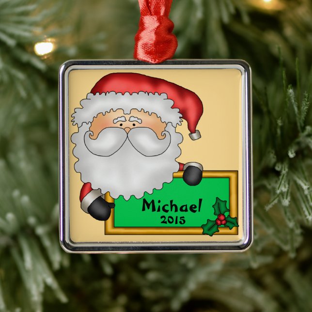Santa Claus Message Personalised Metal Tree Decoration (Tree)