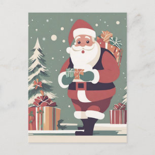 Santa Claus mid century modern christmas card