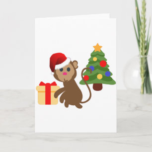 santa claus monkey emoji holiday card
